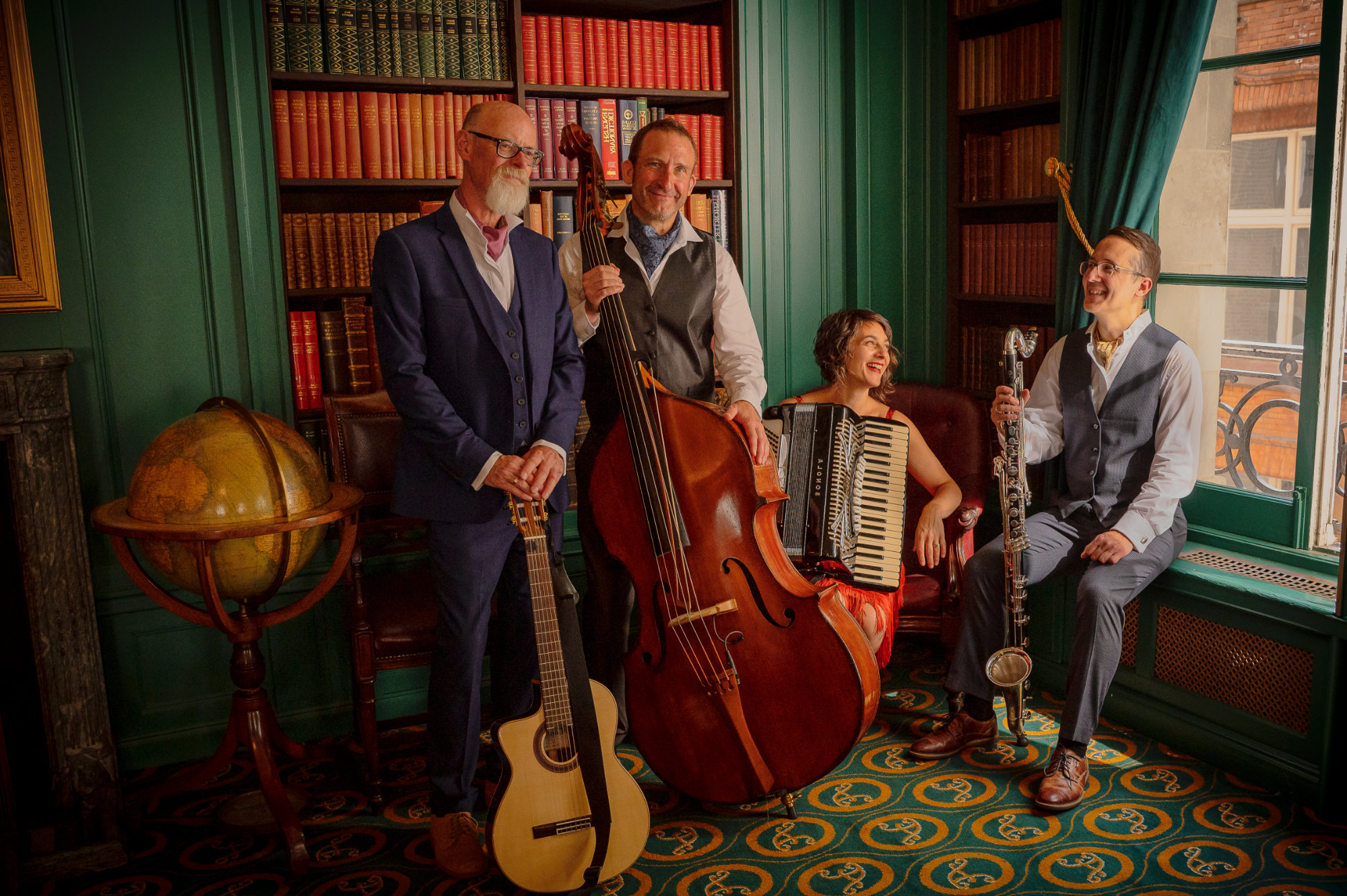 Klezmer-ish Quartet - Guitar, Clarinet, Accordion & Double Bass